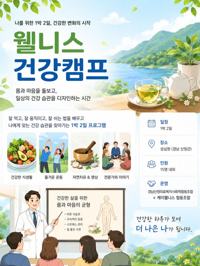 9/11(금)~12(토) 웰니스 건강캠프가 열렸습니다. 첨부 이미지